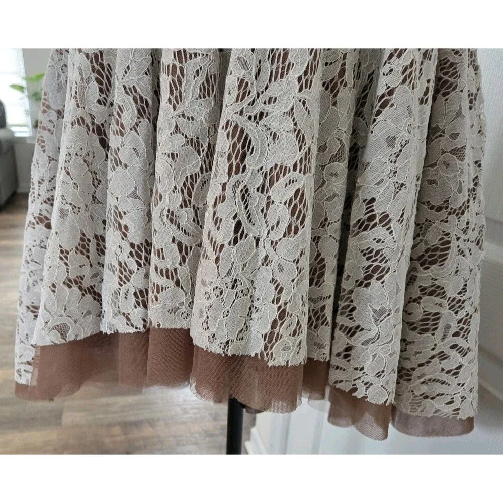 Joyfolie Hazel Fit & Flare Lace Dress in turtledove Girls Size 12